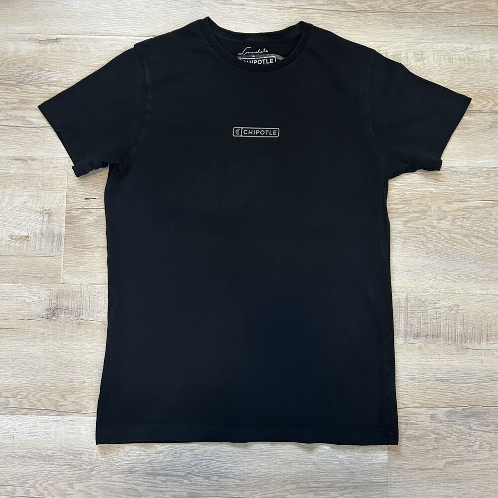 Chipotle T-Shirt Food Fight Black Pinto XSmall Black Crew  Graphic Tee Top
